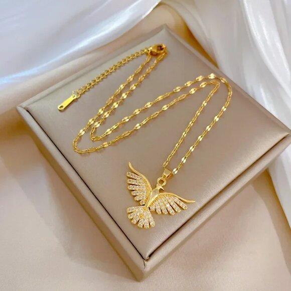 Gold Phoenix Rising Necklace - Picture 6 of 6